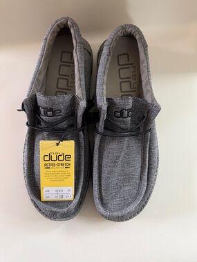 Hey Dude Gray Active-Stretch Casual Slip-On Loafers